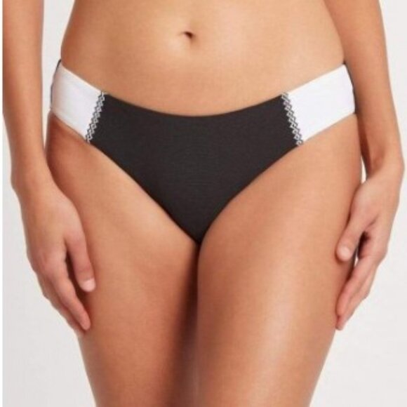 Sea Level Valentina Bikini Bottom Women's Size 8 Black and White Block Party NWT - Picture 1 of 7